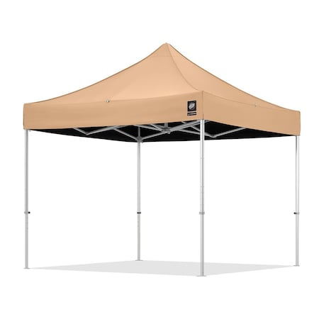 E-Z Up Freedom83 Shelter, 10' W x 10' L, TAA Compliant, Berry Amendment, Aluminum Frame, Blackout Tan/Black Top F83KCBBO10TNBK